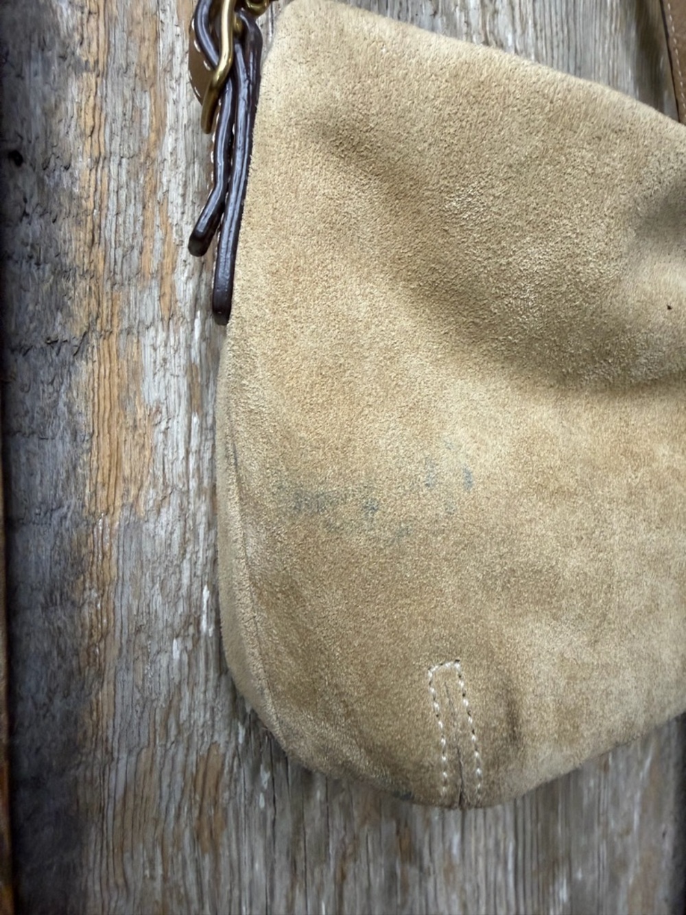 Vintage Coach Legacy Mini Tan Suede Shoulder Bag Handbag Y2K - Picture 10 of 16
